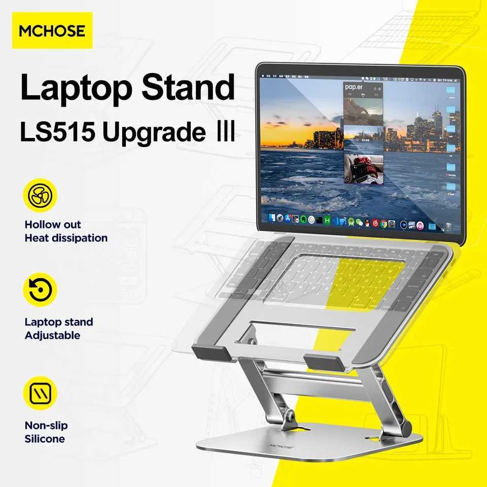 Tripods MC 515 Laptop Stand Foldable Aluminum Alloy Portable Notebook Stand 10-17 Inch Macbook Air Pro Computer Bracket Laptop Holder 246052-image-985976132