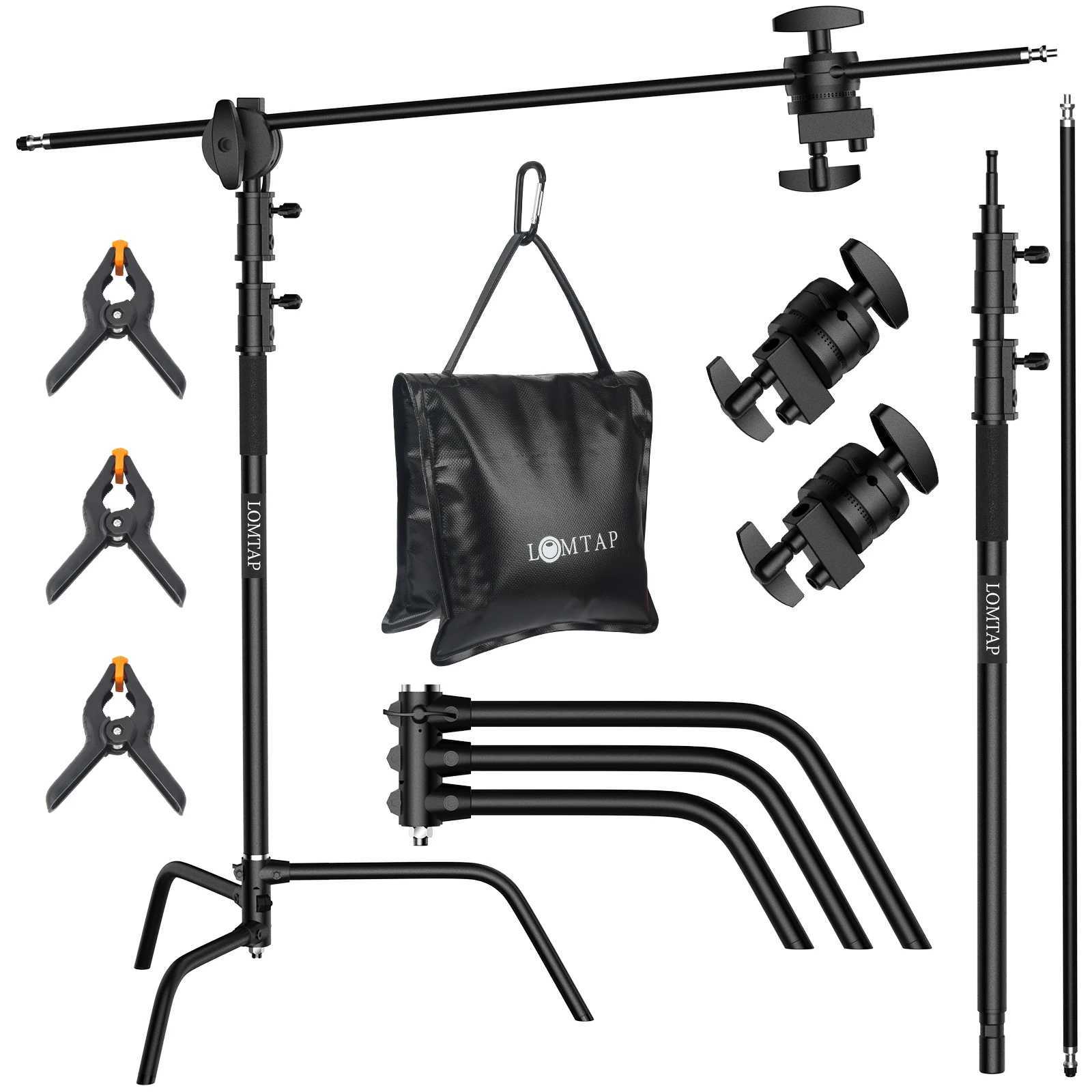 Tripods SH 2.6M/3.3M Black Stainless Steel Century Foldable Light Stand Tripod Magic Leg Photography C-Stand For Spot LightSoftbox S246052-image-985957441