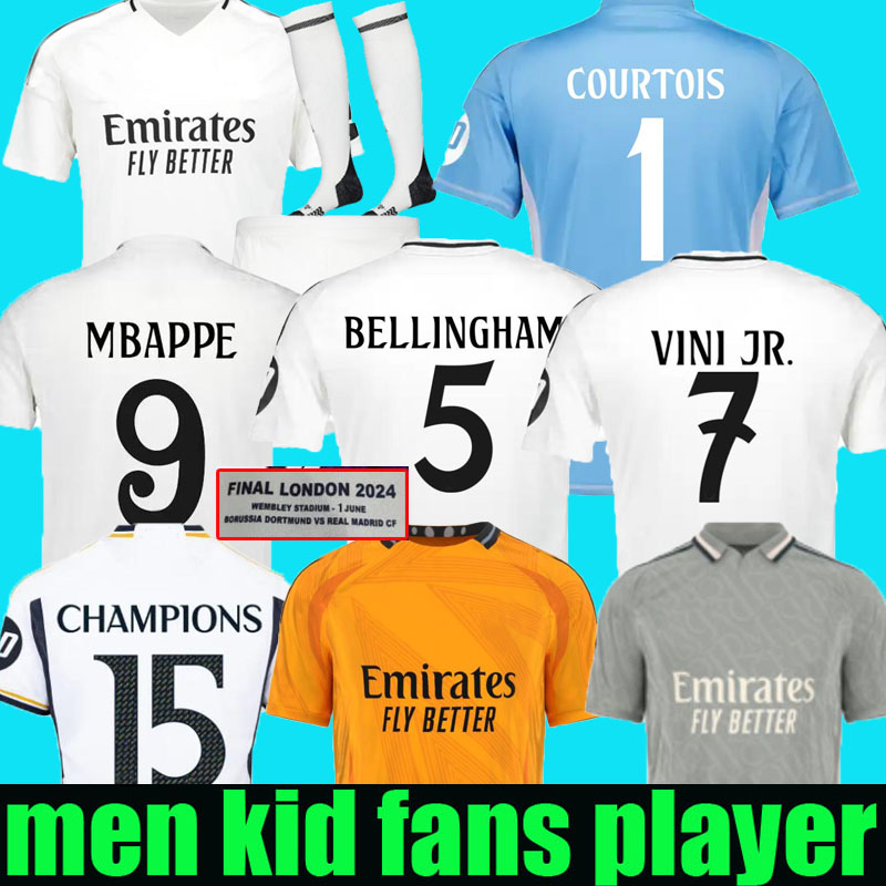 23/24 25 MBAPPE BELLINGHAM VINI JR soccer jerseys final Tchouameni 2024 2025 football shirt Real 4th Madrids CAMAVINGA Camisetas top men kids kit KROOS champions 