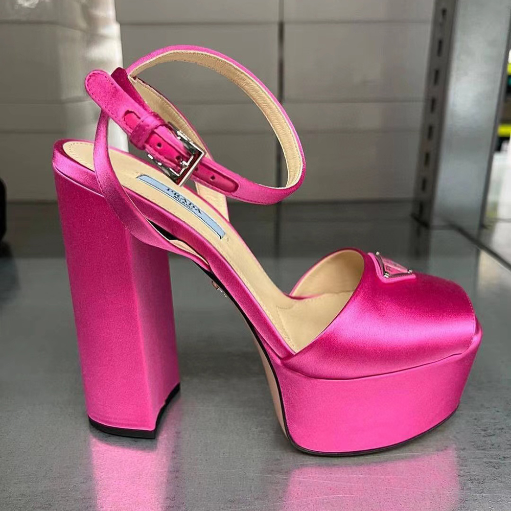 Sandals rhinestone Platform Women's High Heel Sandals Pumps Chunky Block Slip-On Open Toe Ankle strap Dress shoes Luxury Designers Factory F-image-986543721