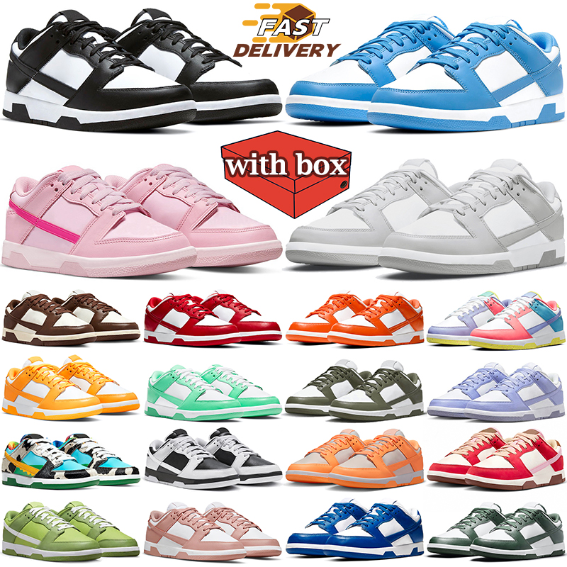 2024 Men Women Running Shoes Flat Sneakers Lows White Black Grey Fog Triple Pink University Blue Red Green Sand Orange Gold Outdoor Mens Sports Trainers GAI 
