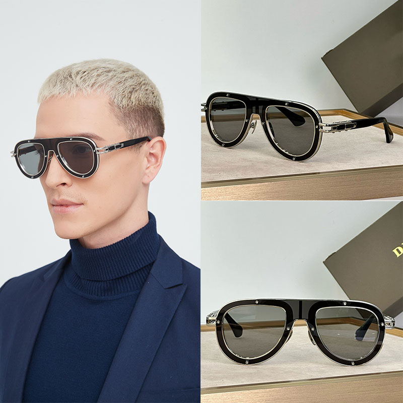 Glasses Sunglasses Frame TS699 Luxury Mens High end Square Edge Metal Sunglasses Mach Six Large Elliptical Goggles Driving Beach Sunglasses Top Q-image-986553060