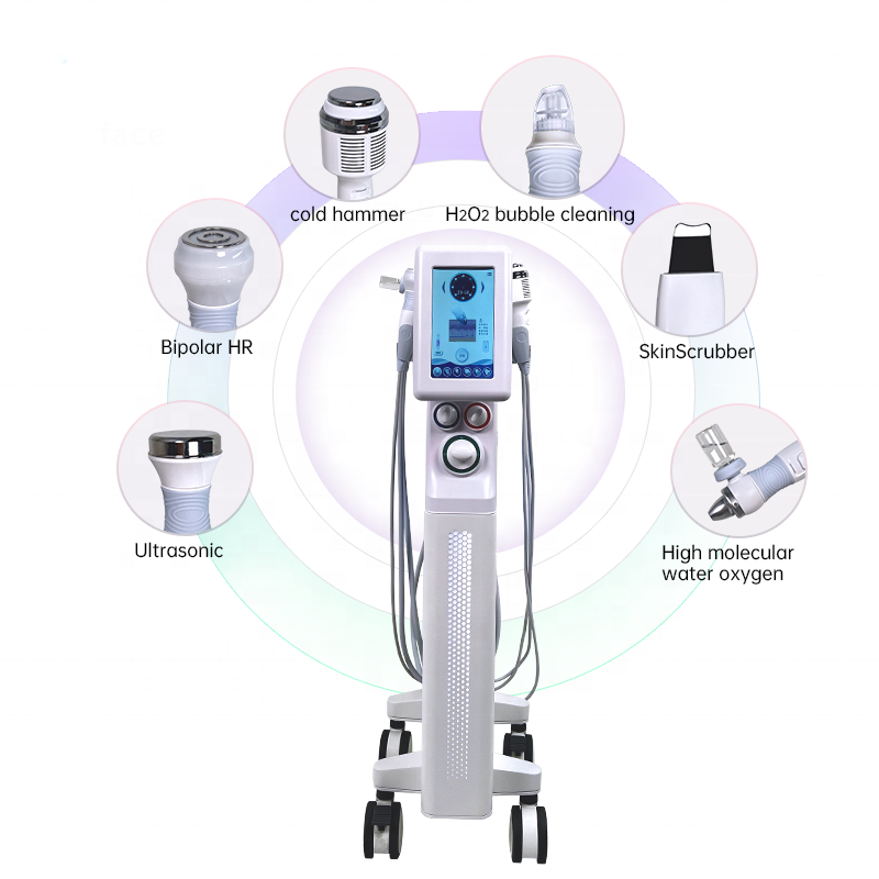 Multifunctional 6 In 1 Face Dermabrasion Oxygen Beauty Cleaning Deep Faceting Whitening Wrinkle Reduce Collagen Remodeling Dermabrasion Machine