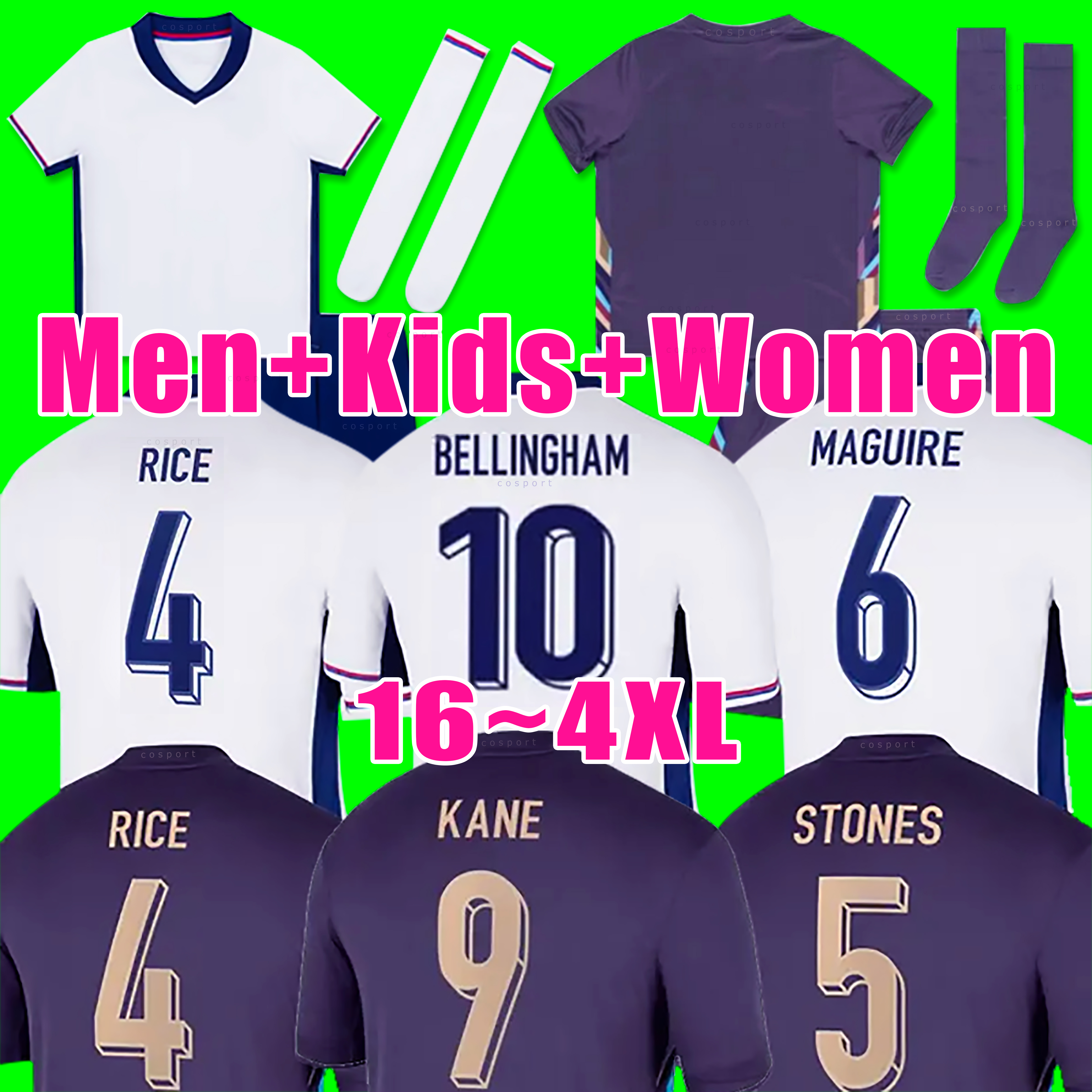 24 25 eNGLanDS Football Shirt BELLINGHAM RASHFORD KANE 2024 Euro Cup 24 25 Soccer Jersey National Team Home White Away Men Kid Kit Women SAKA RICE FODEN 16-4XL
