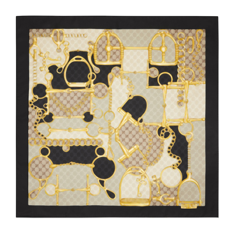 G High Quality Chiffon Scarf Silk Scarfs Head Scarf Designer Headband Shawl black Character Letter Animal Print Dot Neckerchiefs Designer Women L-image-988430583