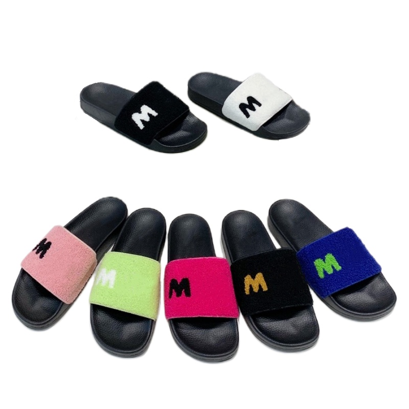 Slippers luxury women's beach shoes classic letter designer shoes soft wool sandals open toe platform shoes non slip letter brand shoes flat-image-986508867