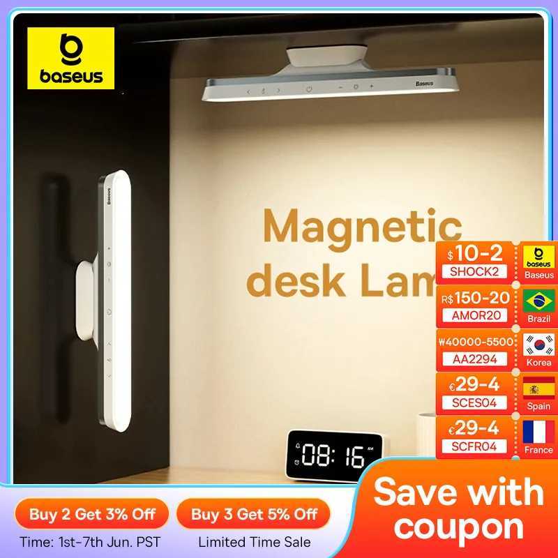 Desk Lamps Baseus Desk Lamp Hanging Magnetic LED Table Lamp Chargeable Stepless Dimming Cabinet Light Night Light For Closet Wardrobe Lamp S24605-image-986482857