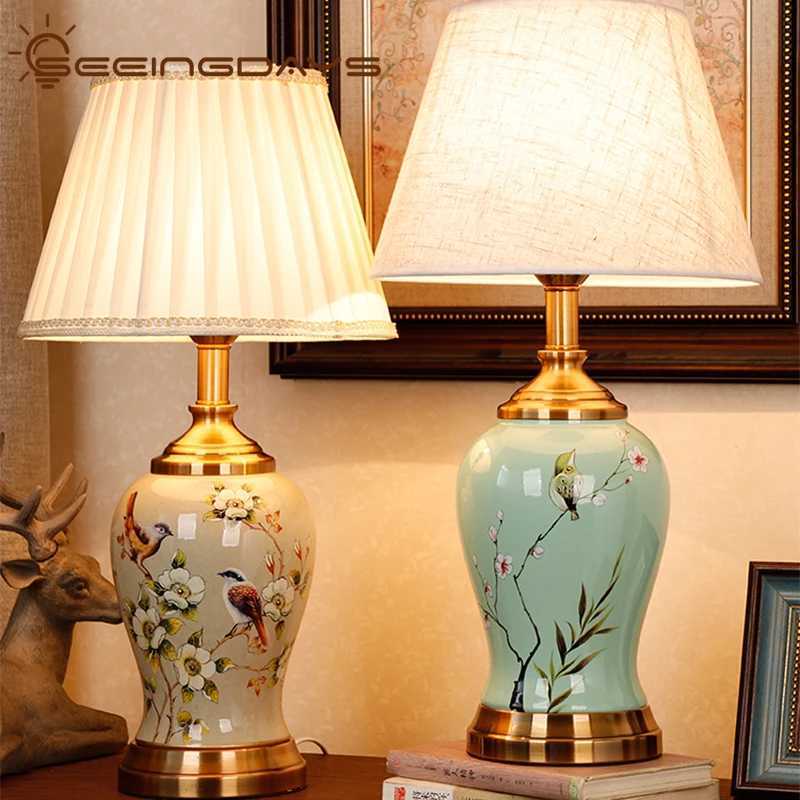 Desk Lamps New Chinese Style Ceramic Table Lamp Classical Household Bedroom Lamps for Living Room Bedroom Study Room Bedside Lamp S2460555-image-986432971