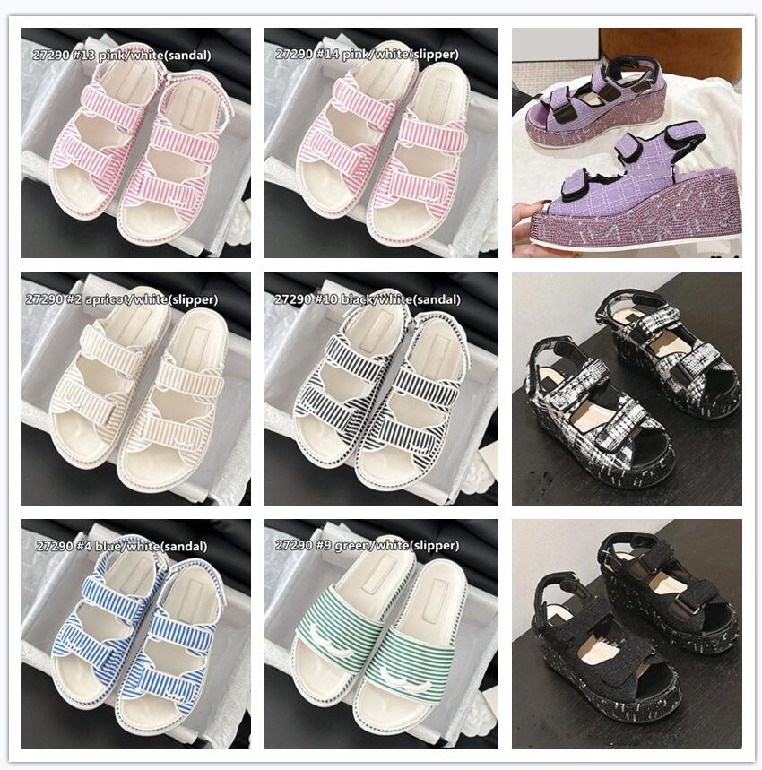 10A (Preminum) Sandals Velcro Tape Fashion Platform Slippers Summer Girls Gingham Beach Fashion Slides Sandal 26682 26281 27290-image-986546757