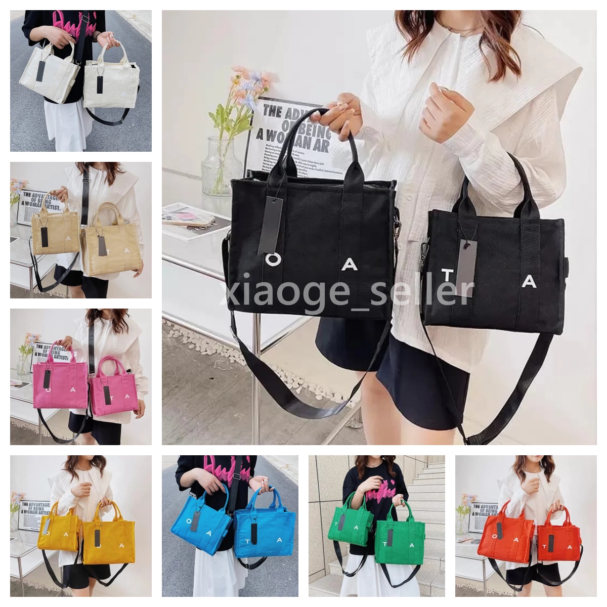 tote bag shoulder bags Designer bag handbag handle black Practical Classic Capacity Coin Purse Crossbody bags Casual Square Woman Canvas tote bag-image-986888073