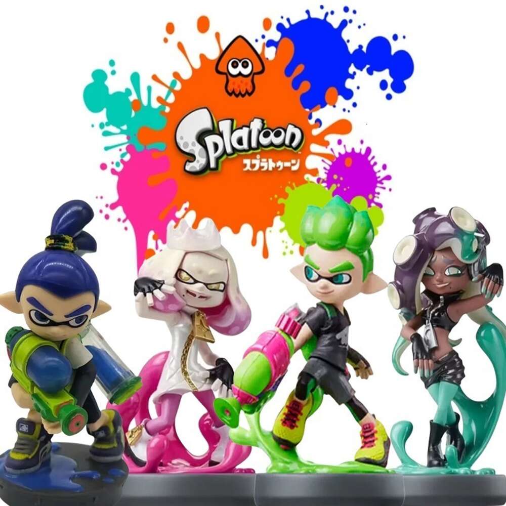 New 10cm Version Q Anime Game Splatoon Squid Niang Amiibo PVC Action Figure Collectible Model Toys Kid Gift Anime Manga-image-987036464