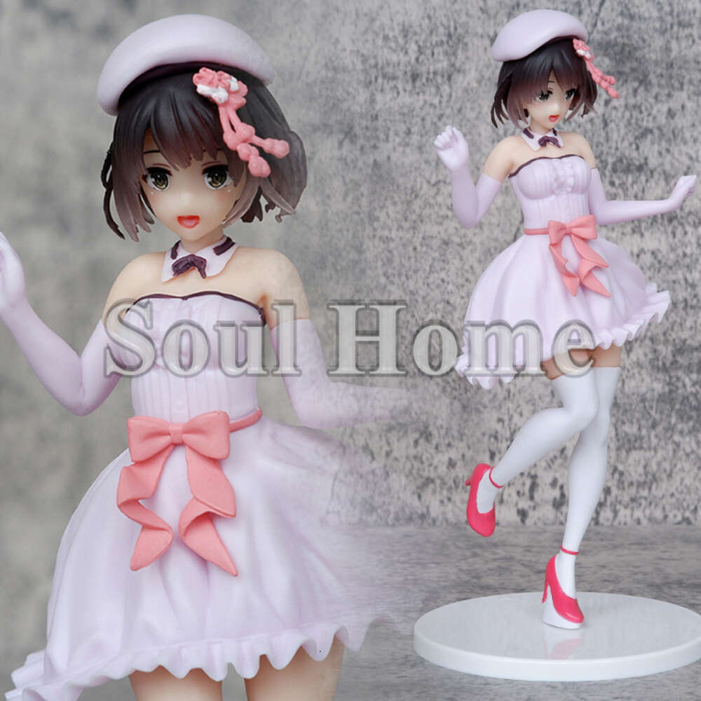 22CM Anime Kato Megumi Coreful Figure Sakura Dress Ver Sexy Girl PVC Action Figures Hentai Collectible Model Toys Christmas Gift Anime Manga-image-987028110
