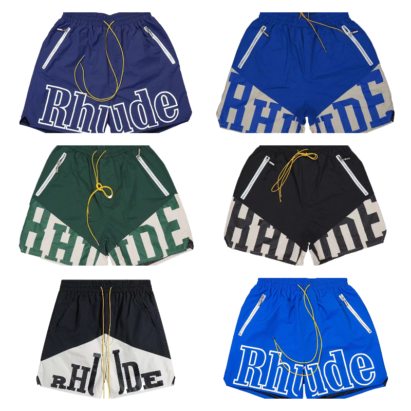Rhude Shorts Designer Mens Rhude Shorts Mens runrun Swim Short men Knee Length Hip Hop High Street Sports golf shorts men kapital shorts Training-image-986984983