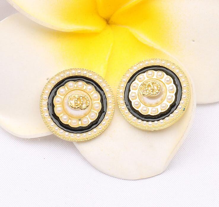 Fashion 18K Gold Plated Earrings Designer Letters Stud Geometric Luxury Brand Women Rhinestone Pearl Wedding Party Jewerlry 10style