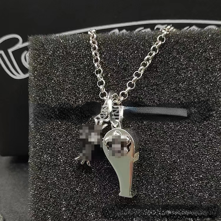 Vintage Pendant Necklaces Flower Whistle Sword Pendant Necklace Fashion Personality Couple Chain-image-986872259