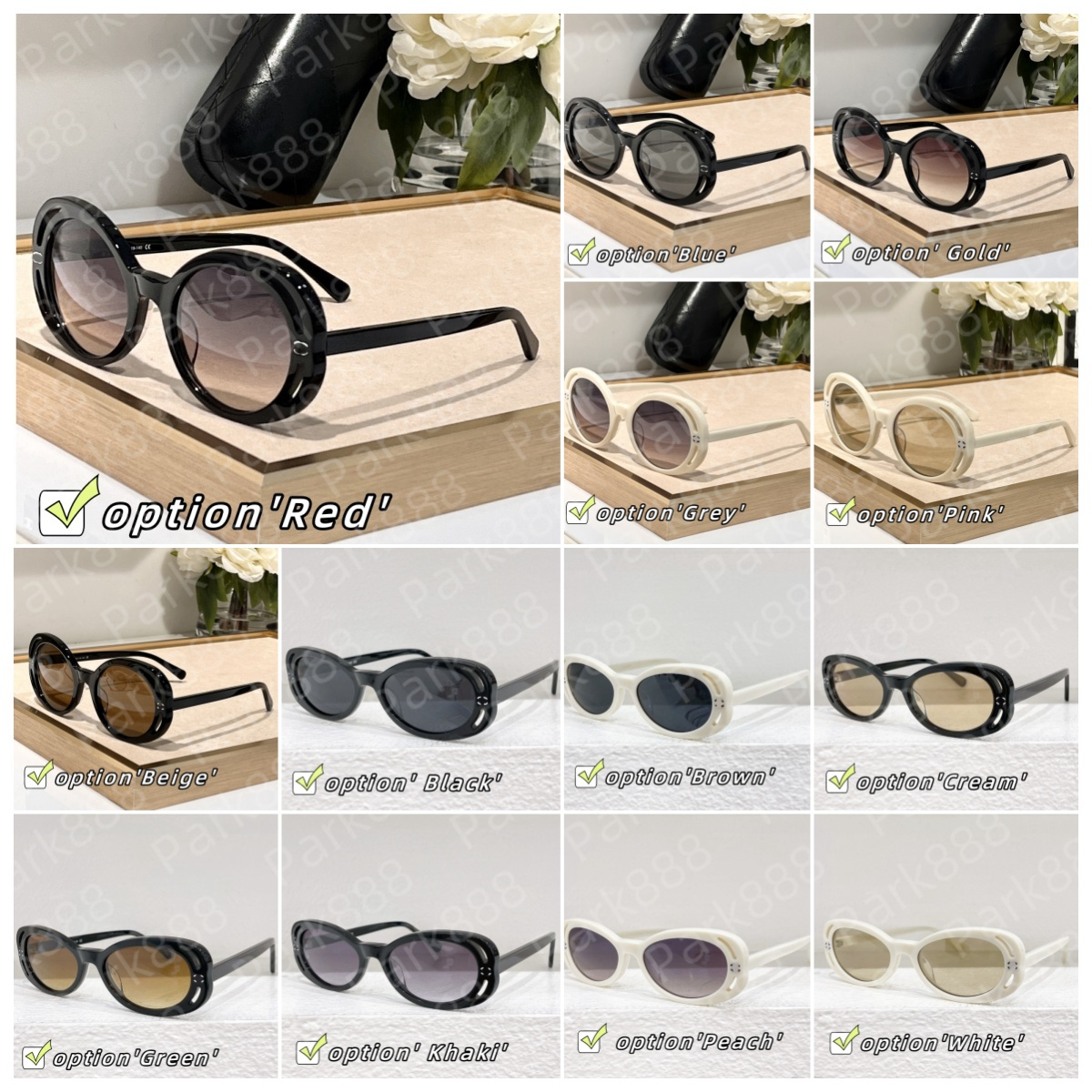 Designer Sunglass Luxury Fashion Classic Small Square Frame Sunglasses Goggle Outdoor Eyeglasses For Man Woman 13 Color Optional With Box-image-834244788