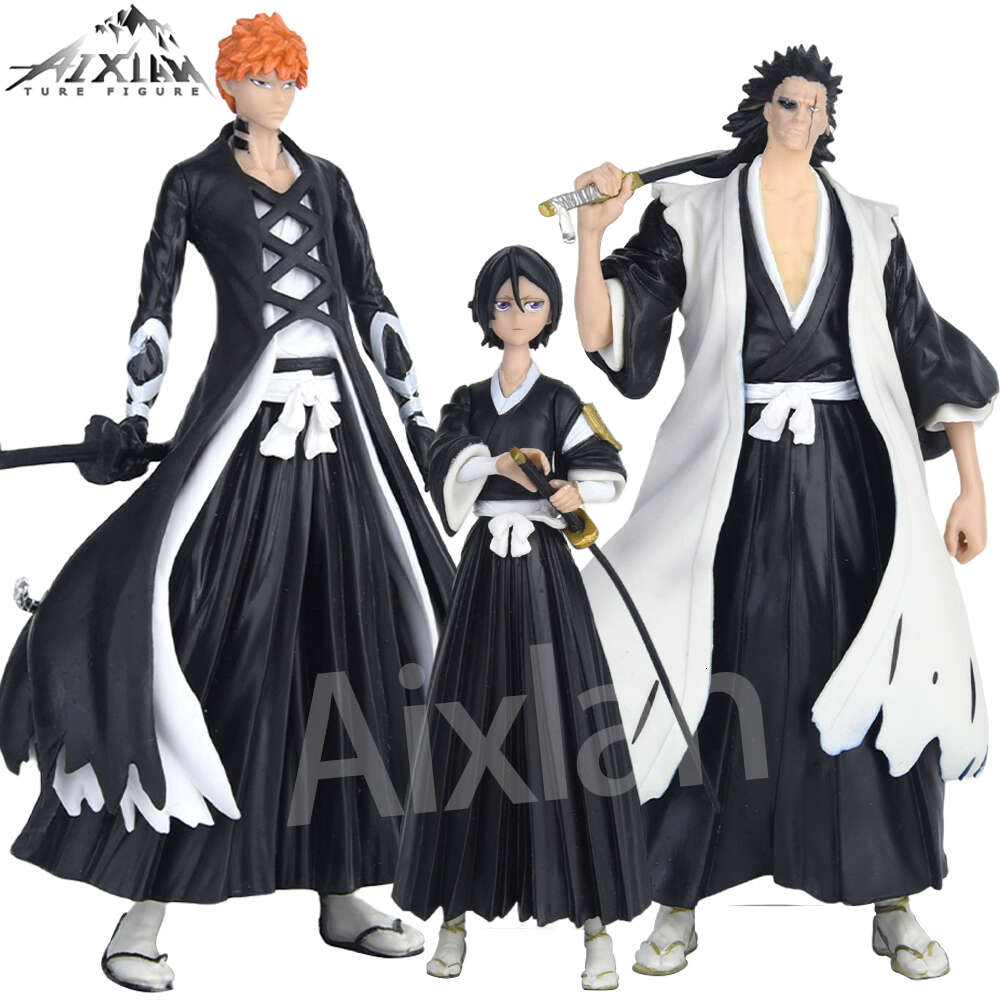 Aixlan 3pcs BLEACH Anime Kurosaki Ichigo PVC Action Figure Kuchiki Rukia Figurine Collectible Model Toys Kid Gift Anime Manga-image-987029516