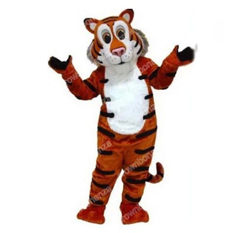 2024 High Quality Tiger Mascot Costumes Halloween Cartoon Character Outfit Suit Xmas Outdoor Party Festival Dress Promotional Advertising Clothings