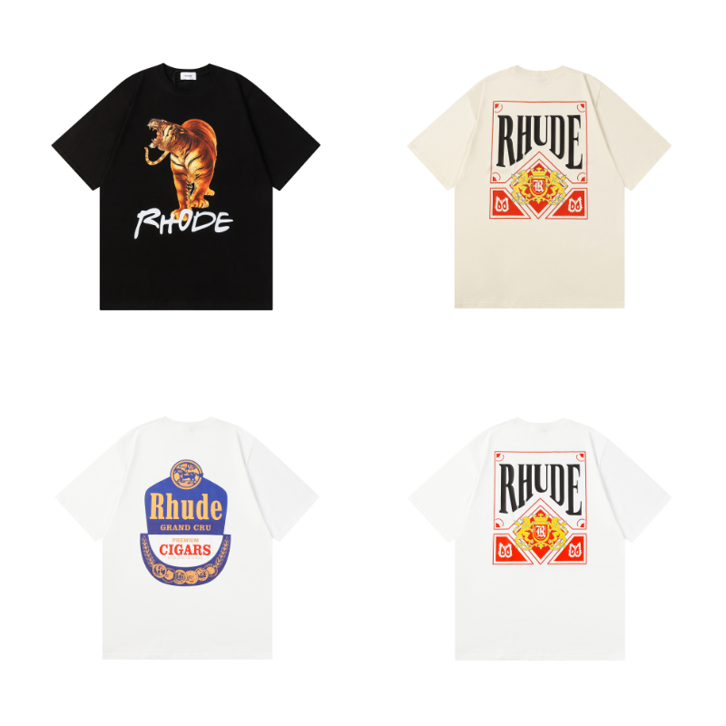 Rhude t Shirt Summer Luxury Brand Rhude Shirt Designer Men T Shirts Men runrun Shorts Print Loose White Black S M L XL Street Cotton Fashion Yout-image-986860684