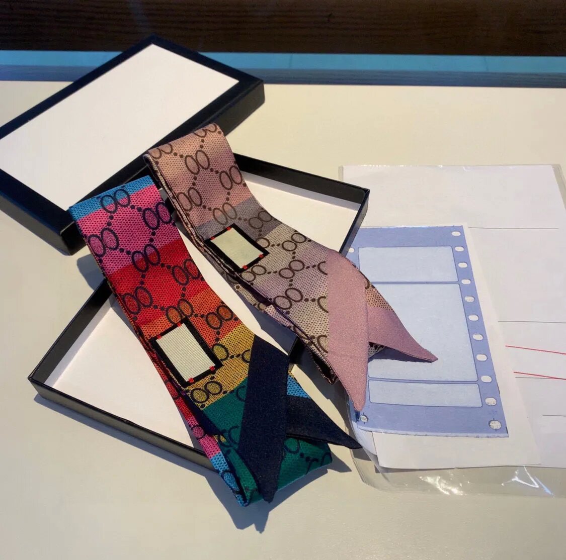 2024 New designer designed women&#039;s scarf, fashion G letter copy handbag scarf, tie, hair bundle, 100% silk material-image-987561165