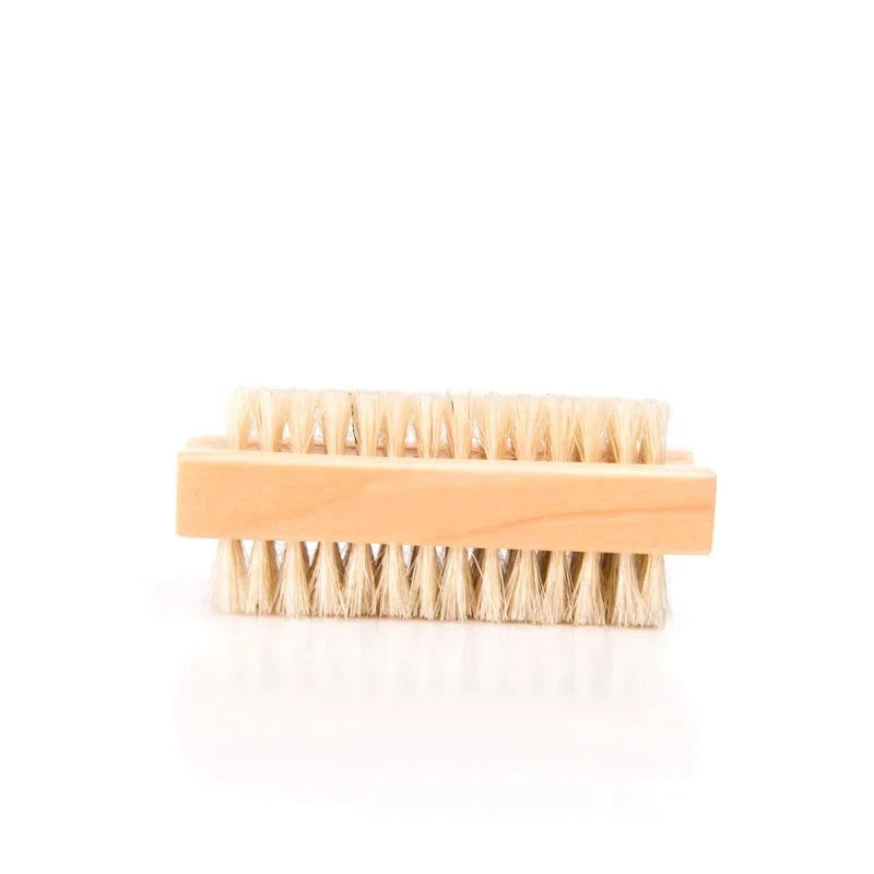 2024 NEW Nail Art Trimming Bristle Brush Wooden Double Sided Handle Nylon Bristle Manicure Pedicure Scrubbing Nail Bath Brush-image-1015583668