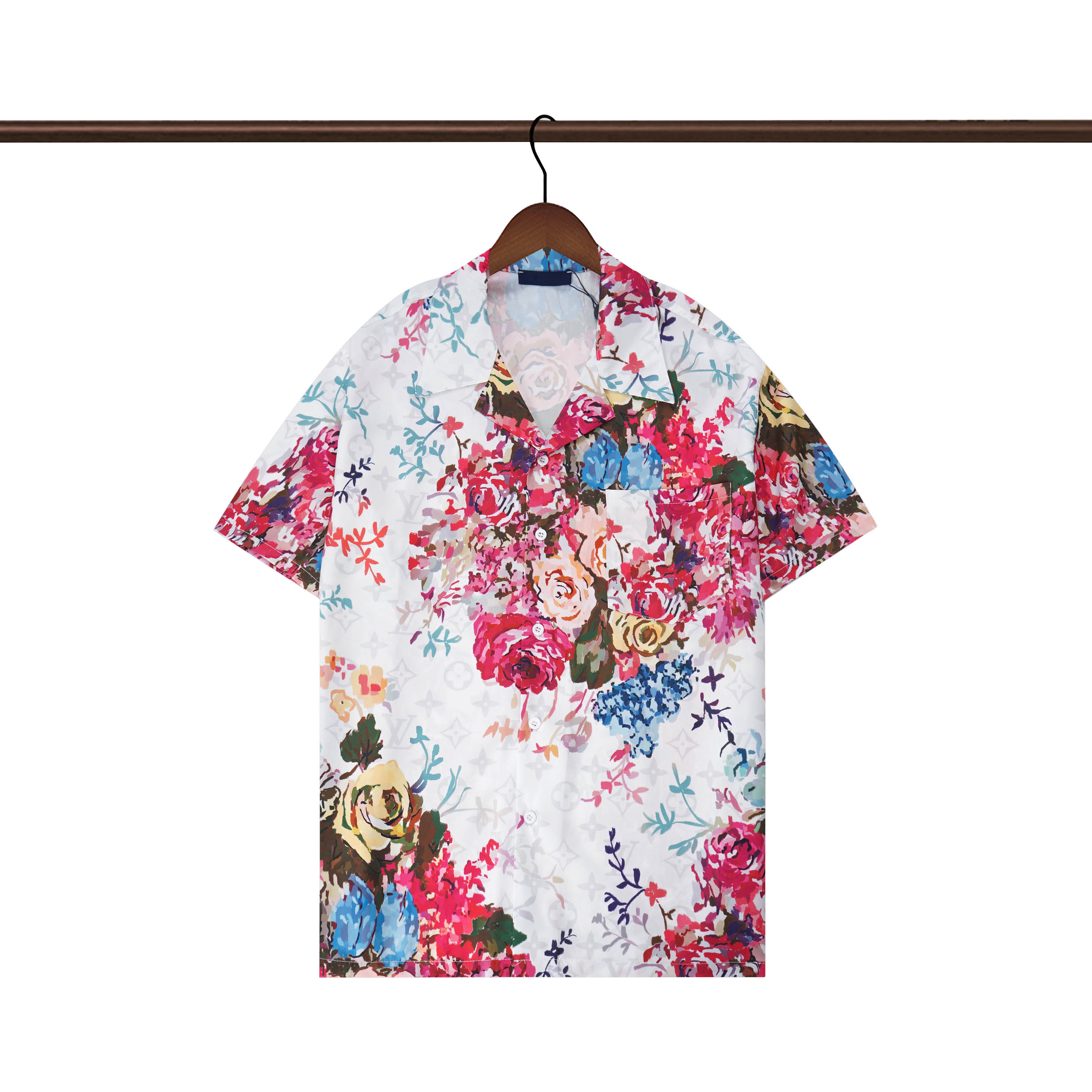2024 Fashion Summer Designer Men Casual Shirts Short Sleeve Tops Hawaiian Beach Loose Shirts-image-854878649