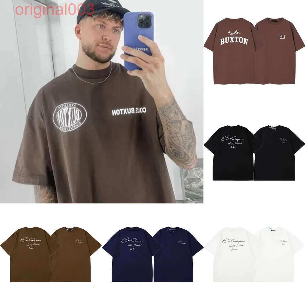 Mens T-Shirts Cole Buxton Summer Spring Loose Green Gray White Black T Shirt Men Women High Quality CB street Classic Slogan Print Top Tee With T