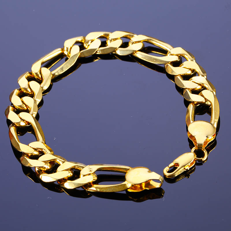 nature designer jewelry bracelet men cuban chain 24k gold bracelet copper top quality Cowboy 12mm cuban chain womens bracelet wholesale luxury gi-image-988054463