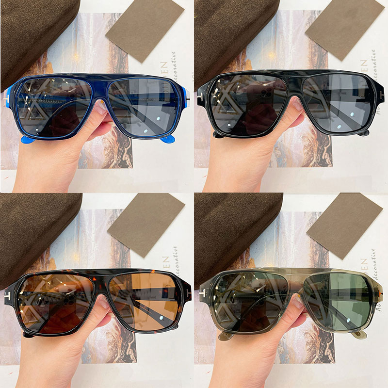 Classic brand designer sunglasses TF908 Mens retro casual sunglasses acetate fiber frame 100% UV resistant legs metal logo design top quality-image-988011534
