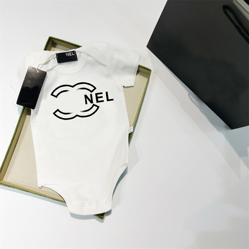 Fashion Baby Girl Rompers Kids Short Sleeve Cotton Jumpsuits Infant Girls Letter 100% Cotton Romper Boy Clothing Desinger Clothes AYD246112-image-988319669