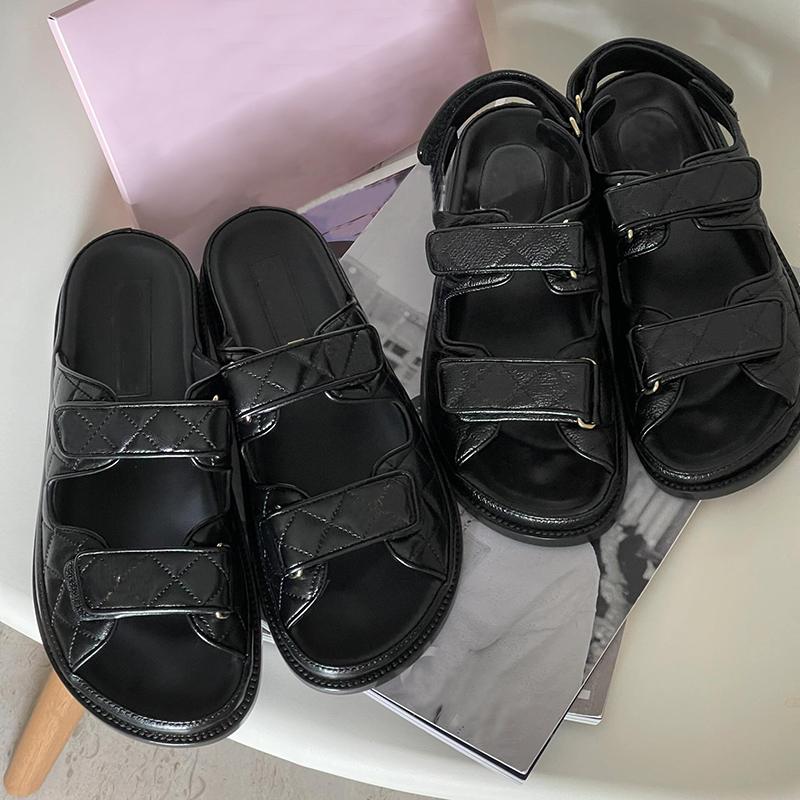 High Quality Cowhide Sandal Candy Color Flats Shoes Leisure Designer Outdoor Luxury Slipper Women Flat Bottom Comfort Sand Beach Sandals 916