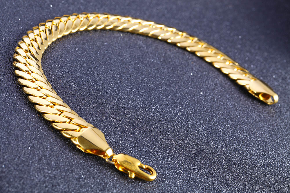 bracelet designer 18k gold plated fine jewelry Copper 11MM snake bracelet bijoux hip hop cuban link bracelet luxury braclets gift love mens desig-image-988474882