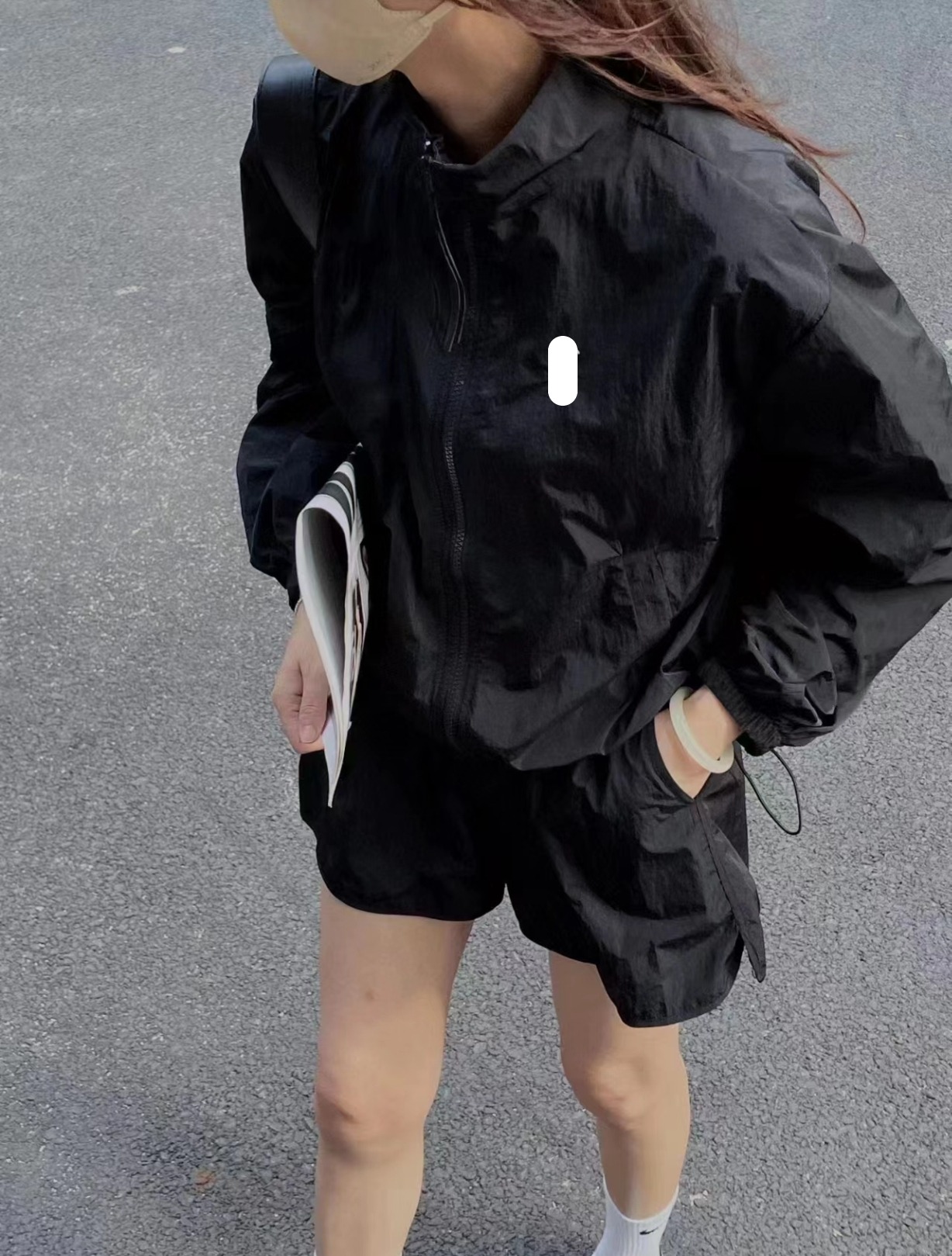 Women's suit Designer Women's tracksuit Sports suit Sun protection set Fashion Casual Long sleeve shorts free size-image-988319569