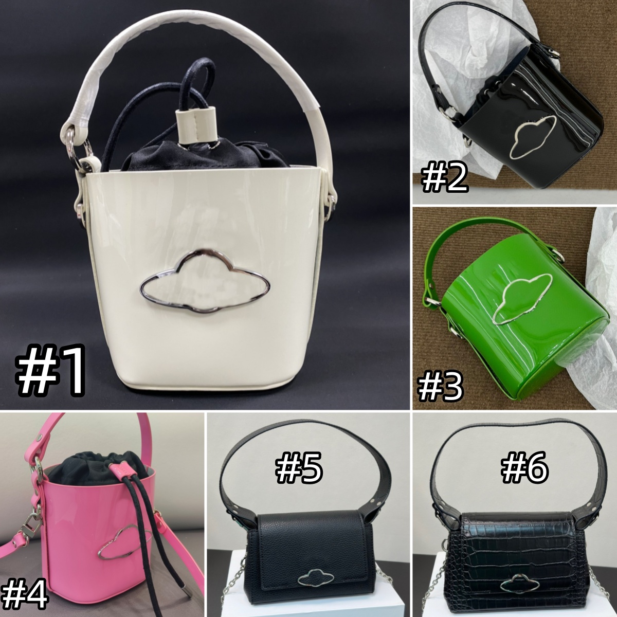 New Star Bag Saturn logo leather bucket bag personalized fashion design shoulder bag