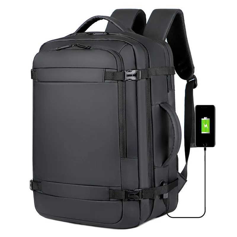 Outdoor Bags 45L Large Capacity Multifunctional Extensible Rechargeable Hand-held Backpack Mens Waterproof Business Travel Computer Backpack 2461-image-988297826
