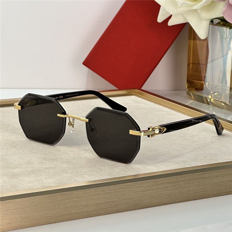 New fashion design men sunglasses 0439S rimless frame Irregular cut lenses simple and popular style high end outdoor UV400 protection glasses