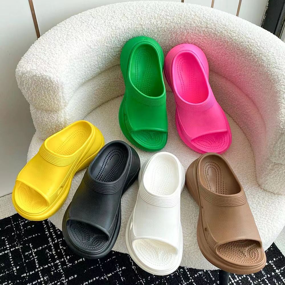 Designer Platform Slippers For Women Paris Pool Slide Sandals Luxury Rubber Slides Black White Green Pink Yellow Summer Beach Sandal Womens Slide-image-988923854