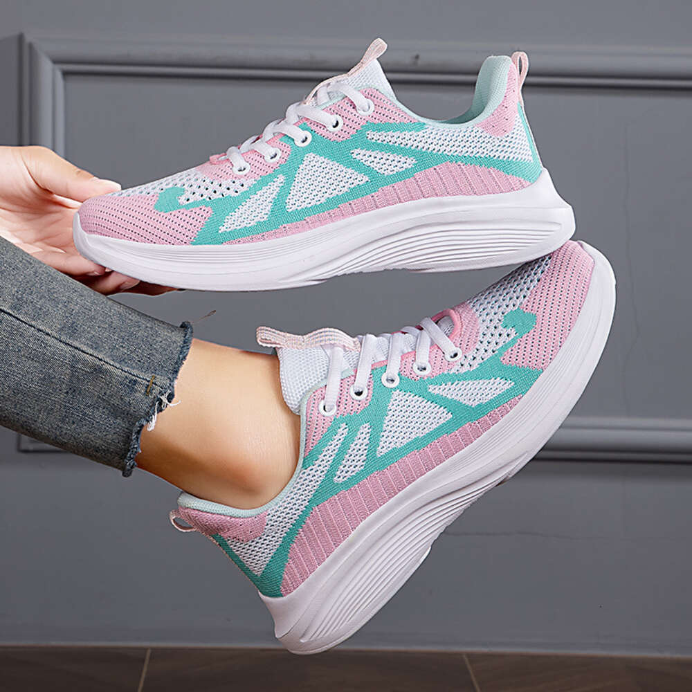 43 large size flying woven lightweight soft women's High quality students low top non-slip shock absorption sports shoes