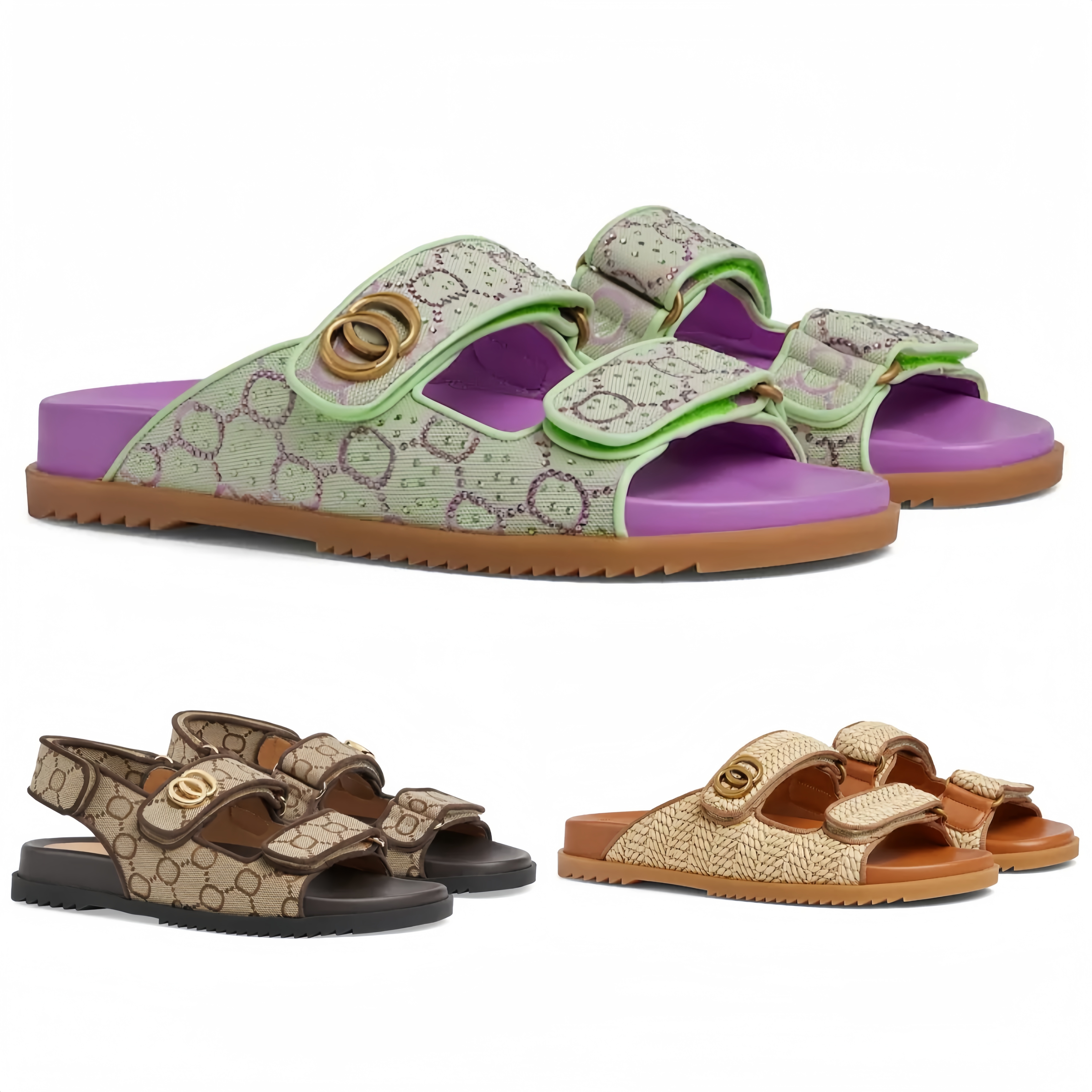 Luxury womens sandal famous designer woman Slippers rubber platform sandal doubleG slides for womens Platform Slides womens flat mule dhgate with-image-989057399