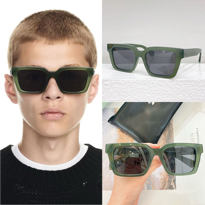 Mens designer retro aesthetic sunglasses UV400 Mens luxury brand casual sunglasses acetate frame square arrow logo design at the legs polarized l-image-989043654
