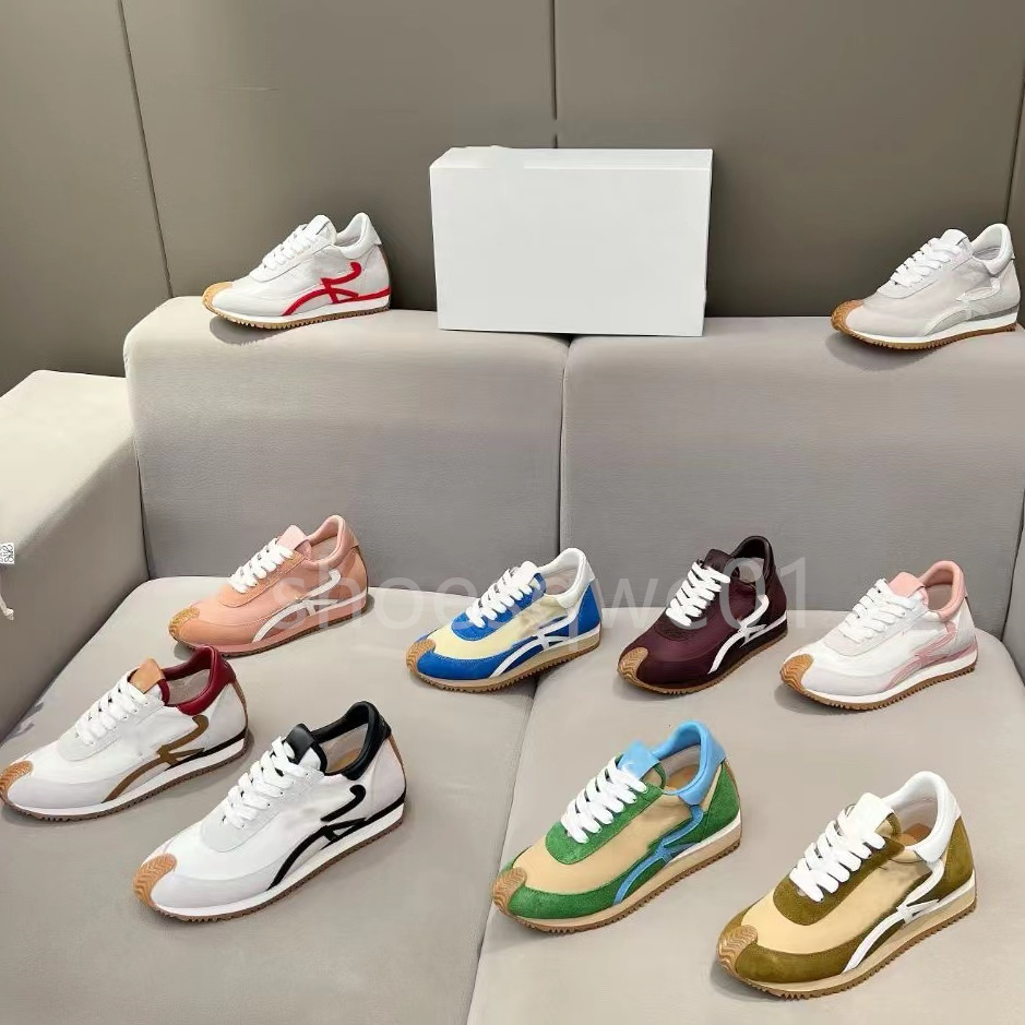 2024 New Designer ballet flats Sneakers Couple Runner Dad Shoes Fabric Mesh Precision Mesh Inner Italian Leather Color block TPU Sole Mens Womens-image-967146087