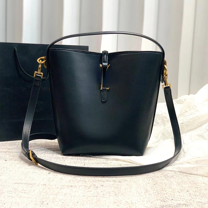 NEW LE 37 Designer Bag black bucket bag shoulder bags totes women luxury handbag shiny leather crossbody bag small designer bag coin purse high q-image-988905801