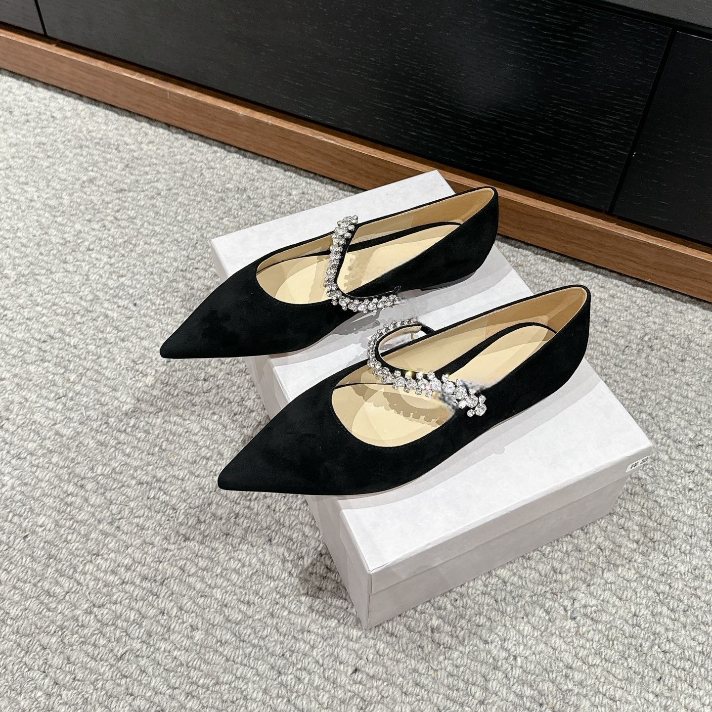 ss24 new arrival blingbling women lady flat shoes blingbling rhinestone pointed toe loafer flats footwear whoesale free ship JM2536-image-988871626