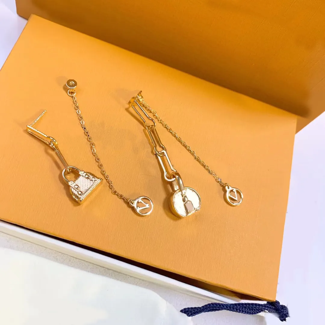 High quality 18k gold dangle earrings women Stylish Delicate Pendant earrings designer jewelry for women's wedding parties birthday gifts ac-image-988744740