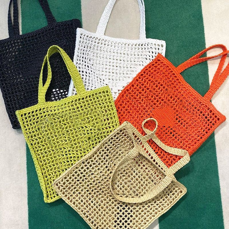 Designer weave Bag Summer Beach Womens girls Shoulder pink white Crochet tote bag luggage handbag Luxury bags Crossbody bag Clutch travel weekend-image-988948390