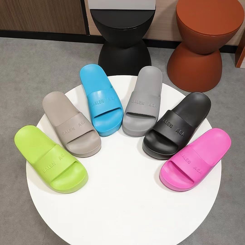 Platform Slippers For Women Designer Chunky Slides Luxury Paris Rubber Slipper Black White Beige Blue Pink Yellow Slide Beach Sandals Womens Summ-image-988763473