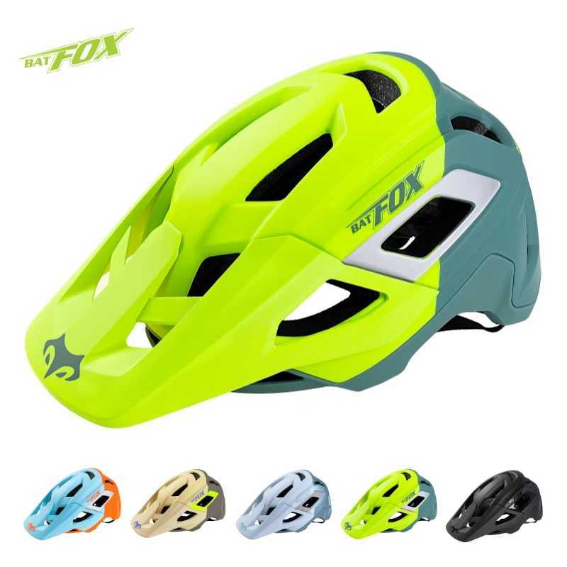 Cycling Helmets BATFOX new integrated mtb helmet bicycle female bmx fox mtb enduro helmet mountain bicycle male sports white bicycle visitor helm-image-989234493