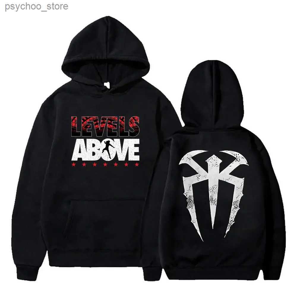 Men's Hoodies Sweatshirts Roman Reigns Levels Above Pullover Hoodie Long Sleeve Streetwear Women Men Hooded Sweatshirt Fashion Clothes Q2406-image-989296793