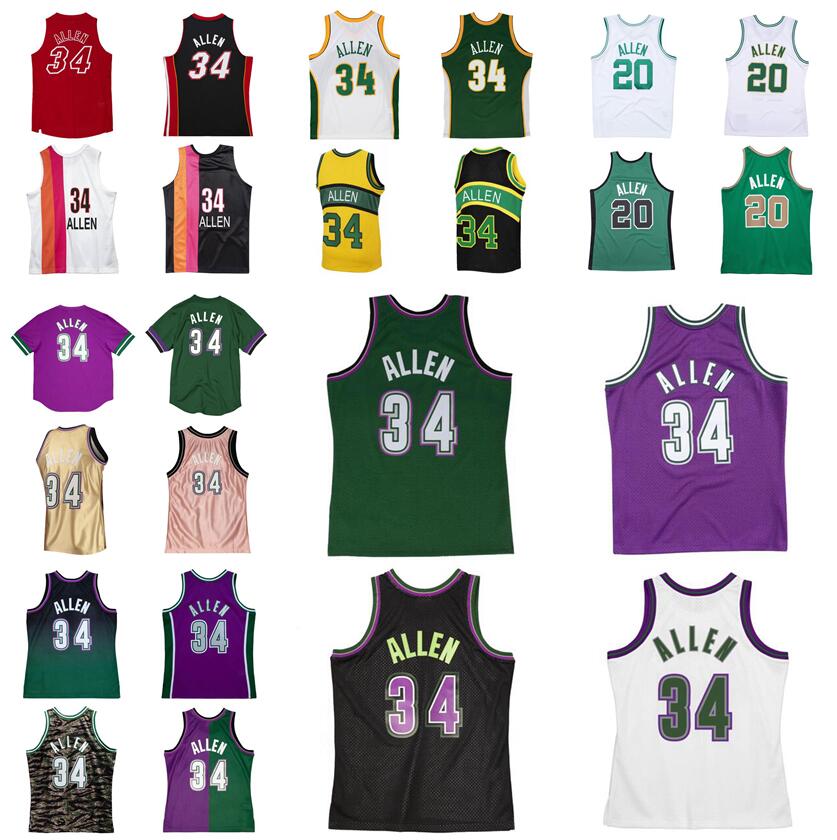 Ray Allen stitched Basketball Jerseys 1996-97 00-01 06-07 07-08 08-09 13-14 MN Hardwoods classic retro jersey Men youth women S-6XL