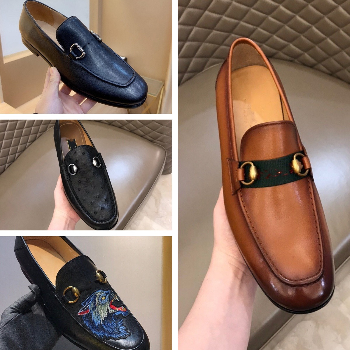 Mocassins de créateur masculin à plat en cuir en daim bas oxfords classiques en métal rond mots mules moles de mode de luxe de luxe chaussures de